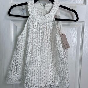 NWT | Moon River / Anthropologie White Lace Babydoll Top, Size S